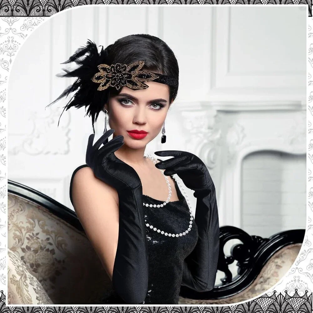 1920s Flapper Costume Accessories Set for Women Vintage Gatsby Party